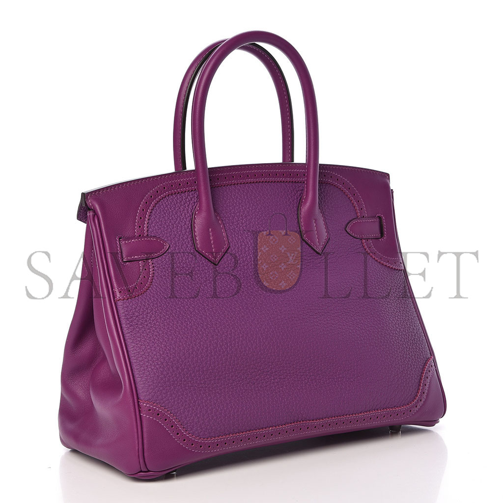 H**mes master birkin 30 lace series anemone purple silver buckle 488484 (30*22*15cm)